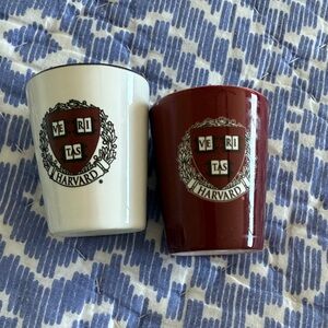 Harvard Emblem Ceramic Mug Duo - Cream and Red